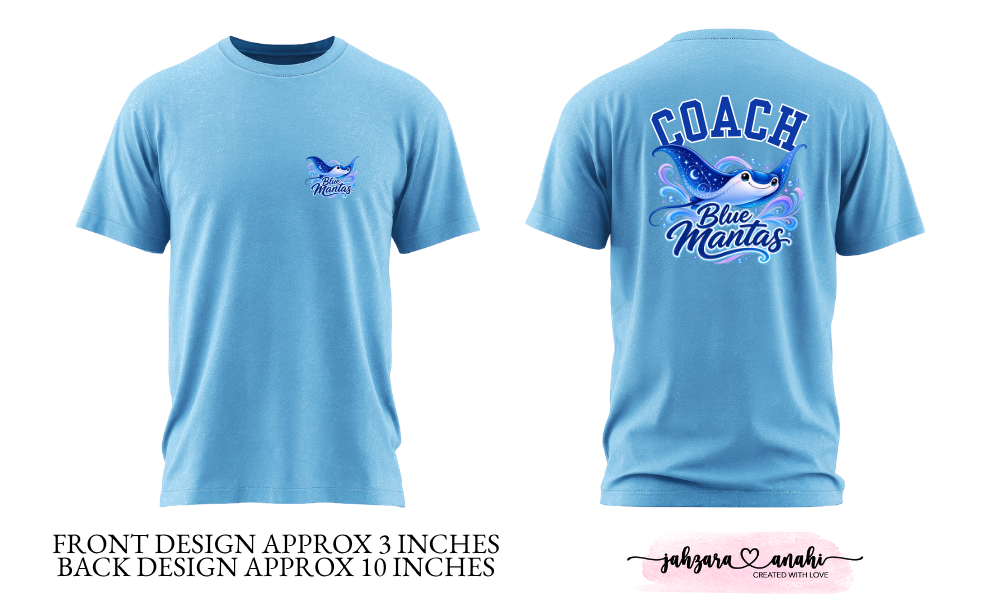 Blue Mantas Coach Shirts