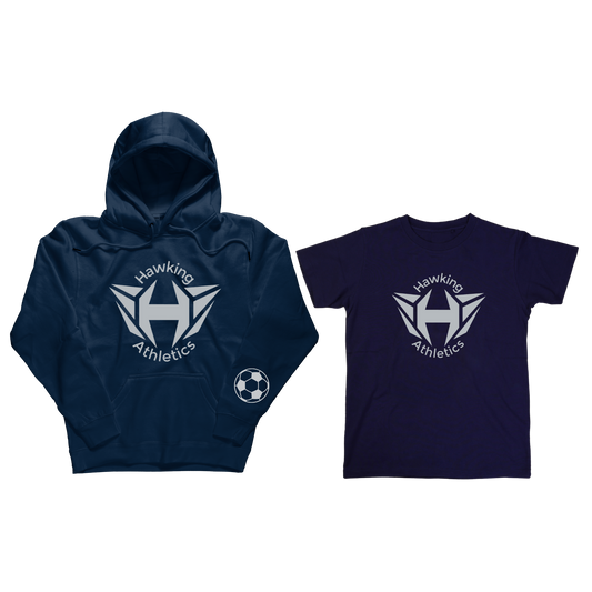 Hawking Athletics Navy Blue Hoodie & Shirt Bundle